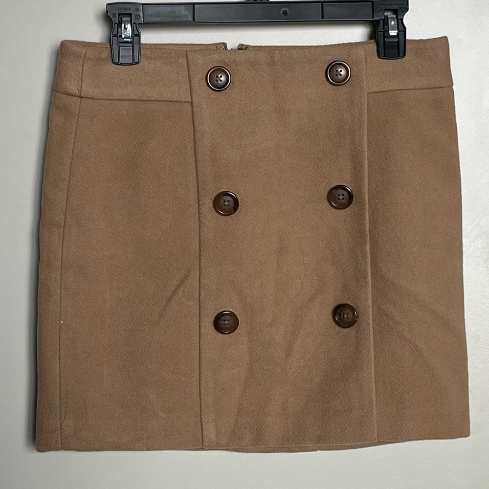 GAP Tan Mini Pencil Skirt Wool Blend Sz 2